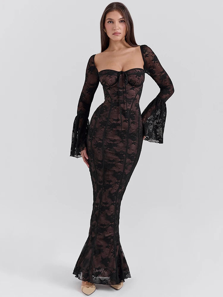 Bodycon Dress with Lace Print