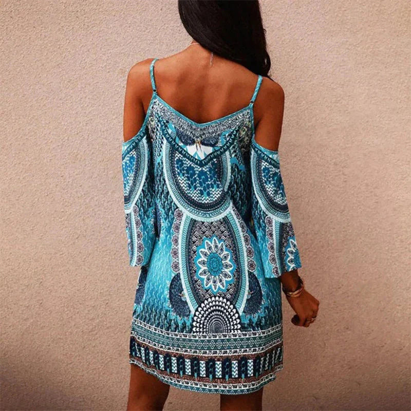 MAURELLE™ Strapless Off-the-Shoulder Printed Dress