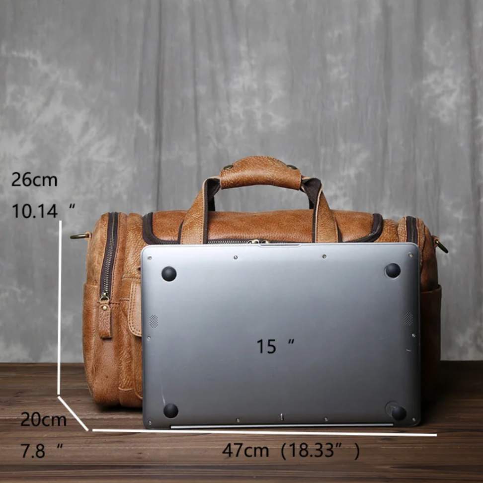 KALVORN™ Genuine Leather Travel Bag