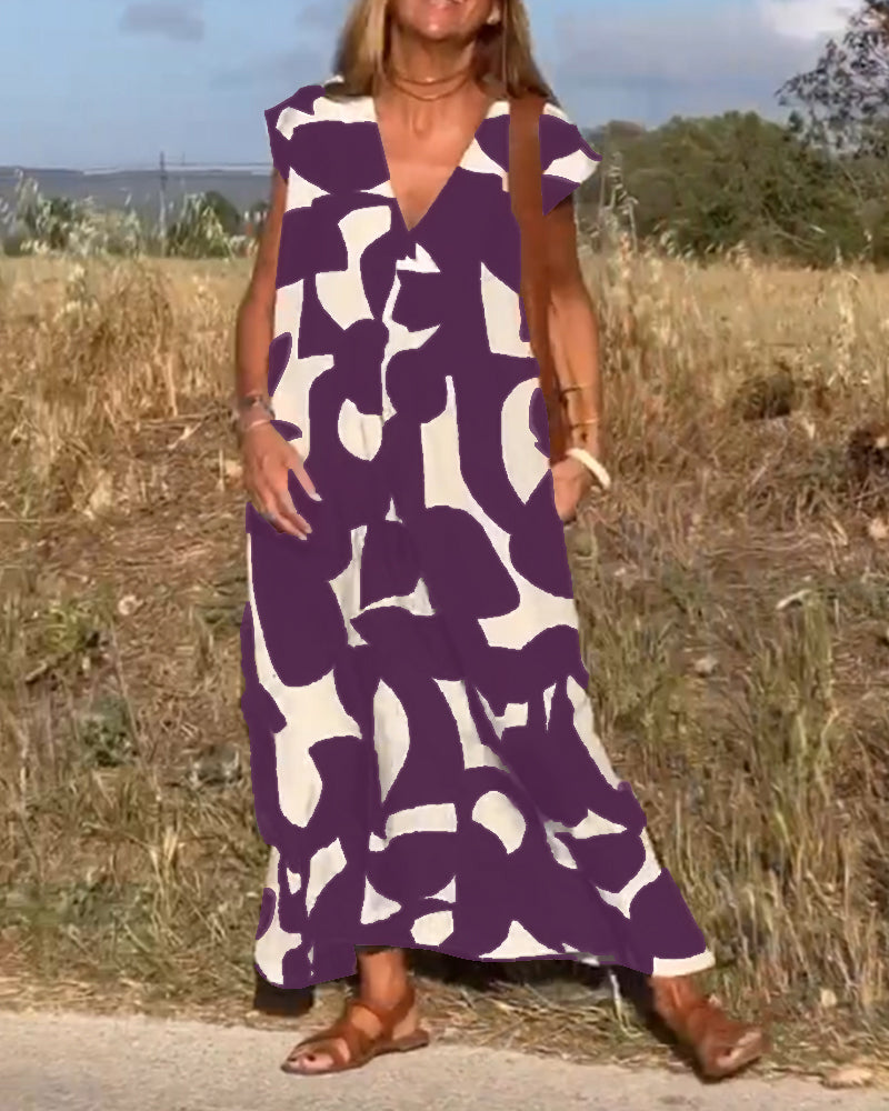 TREVALYN™ Printed V-Neck Dress