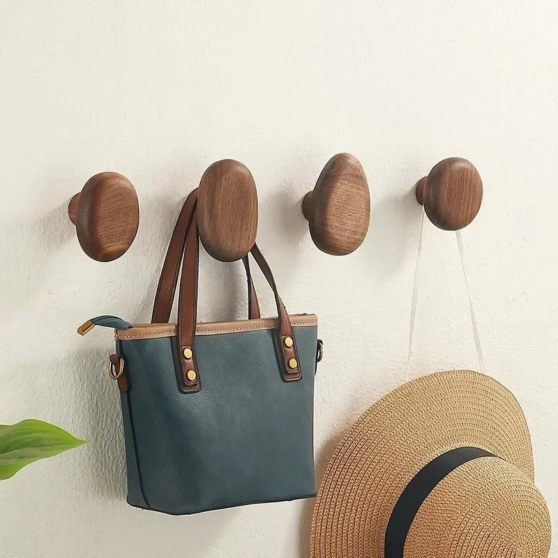 Wooden Pebble Hooks (Set)