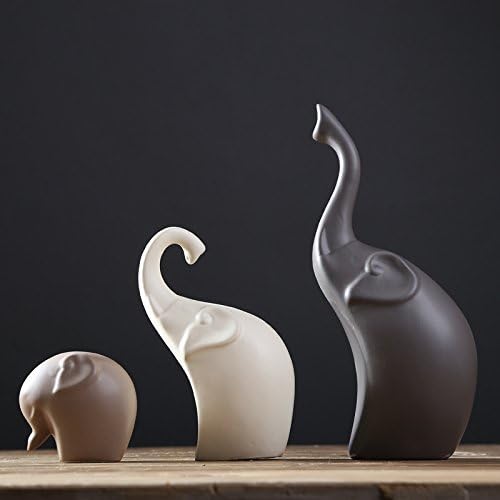 Ceramic Elephant Figurine Trio