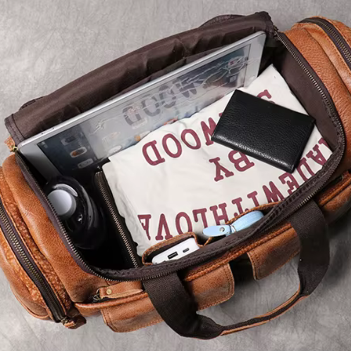 KALVORN™ Genuine Leather Travel Bag