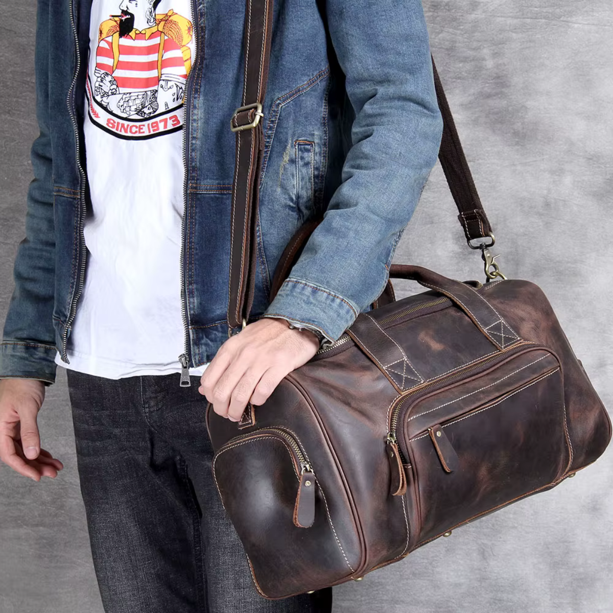 LORVENIC™ Genuine Leather Travel Bag