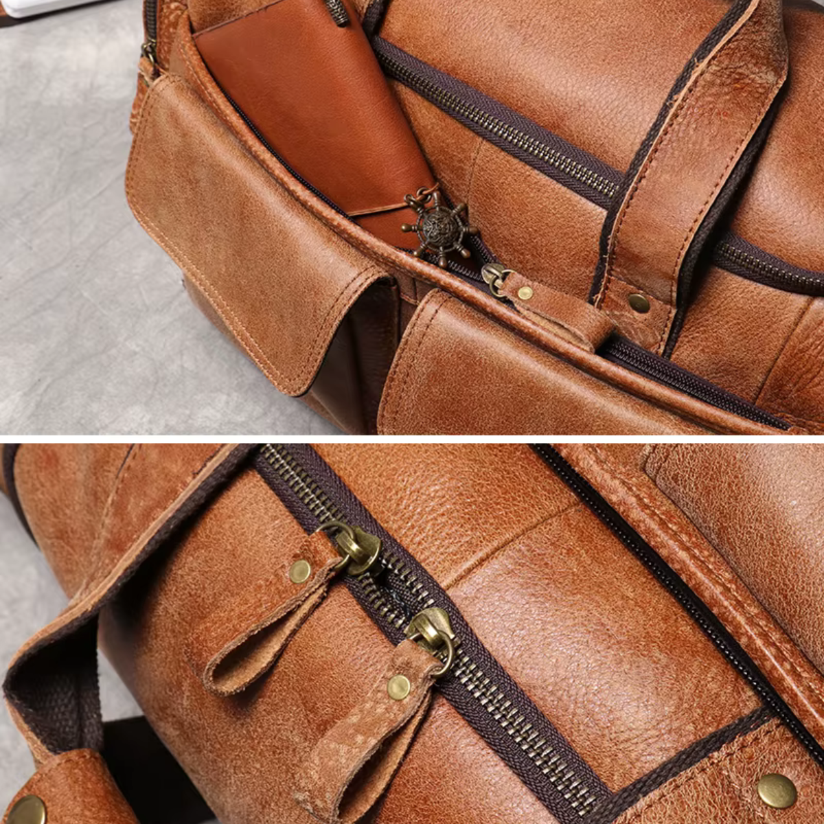 KALVORN™ Genuine Leather Travel Bag