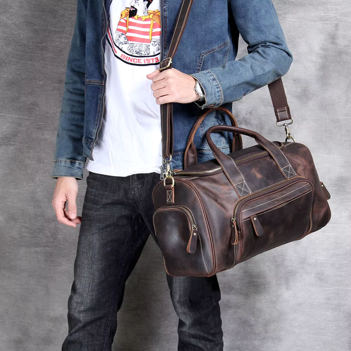 LORVENIC™ Genuine Leather Travel Bag