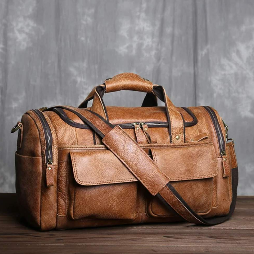 KALVORN™ Genuine Leather Travel Bag