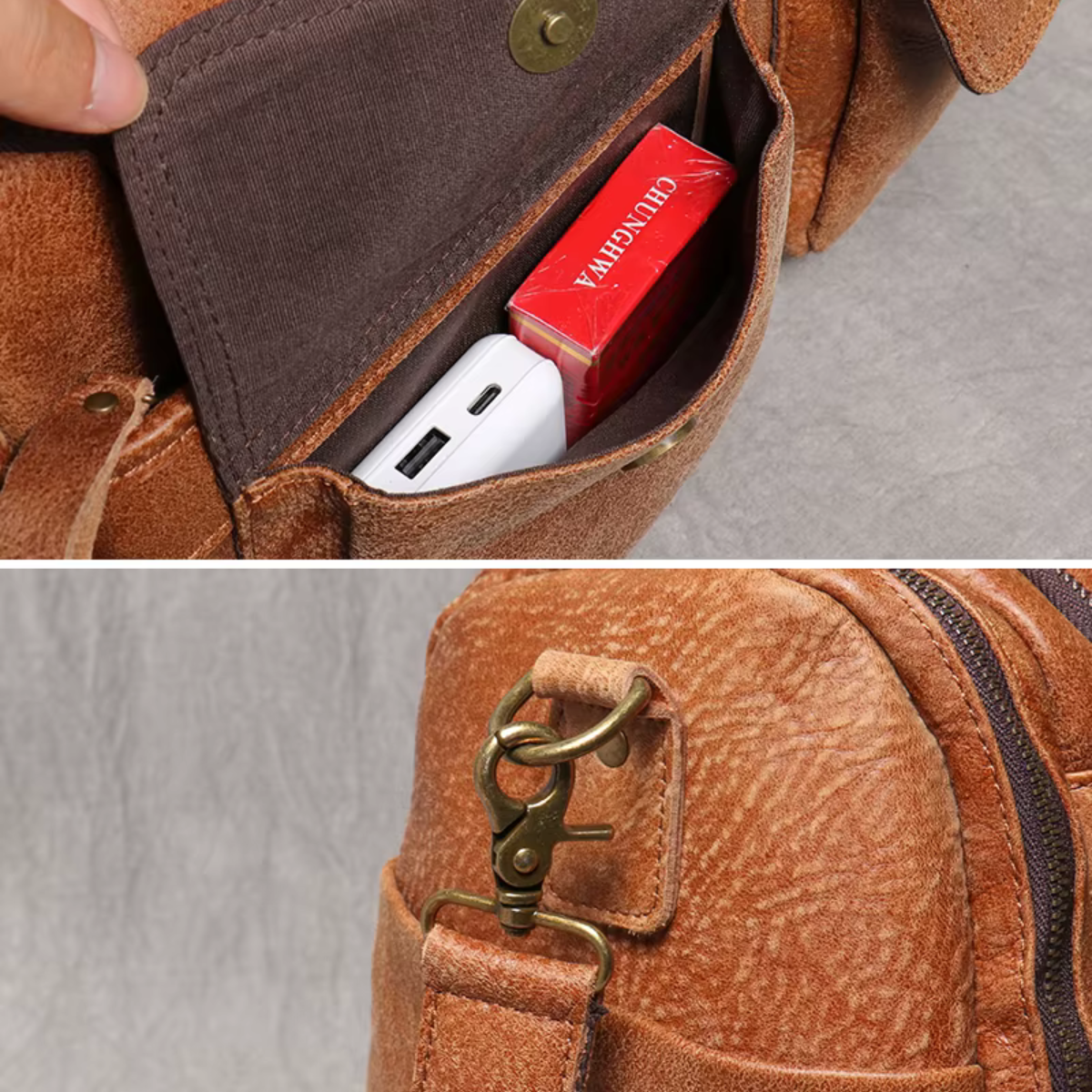 KALVORN™ Genuine Leather Travel Bag