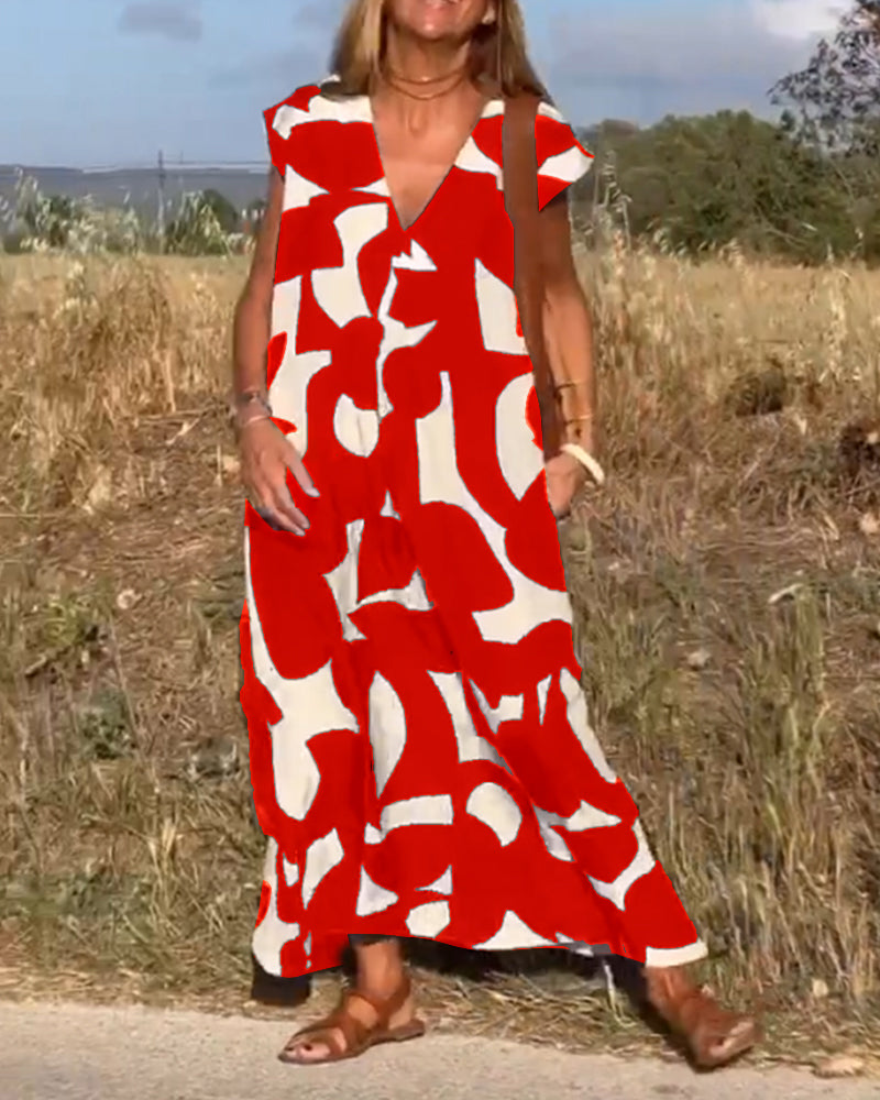 TREVALYN™ Printed V-Neck Dress