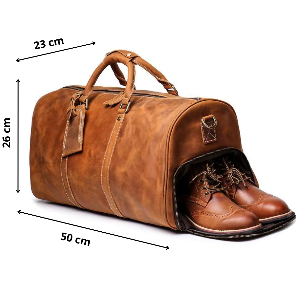 DRAVENCOR™ Genuine Leather Travel Bag