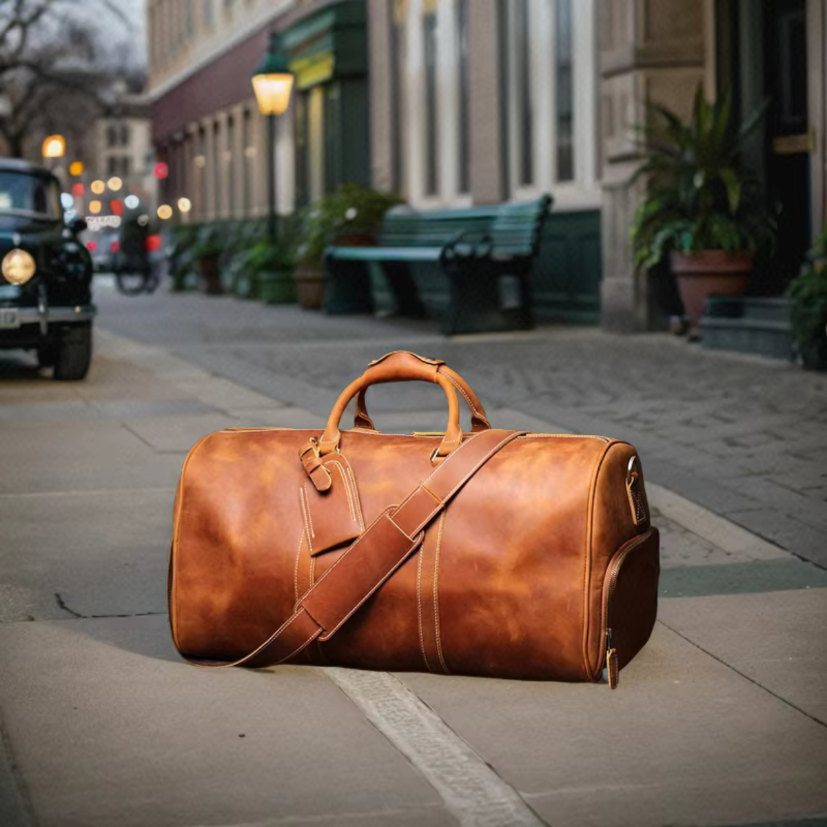 DRAVENCOR™ Genuine Leather Travel Bag