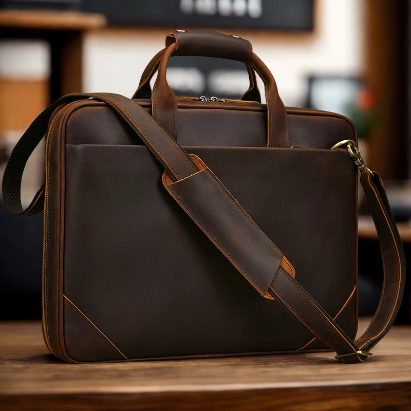 VALCORT™ Men's Genuine Leather Executive Briefcase