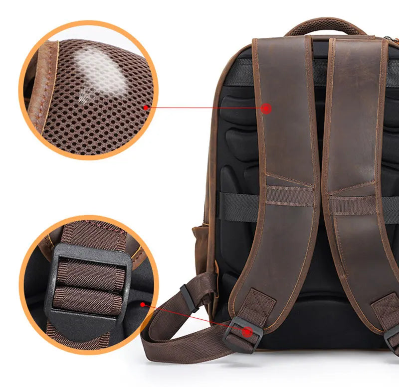 FLAVOR™ Genuine Leather 17" Laptop Backpack