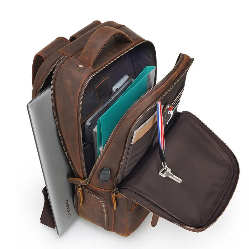 FLAVOR™ Genuine Leather 17" Laptop Backpack
