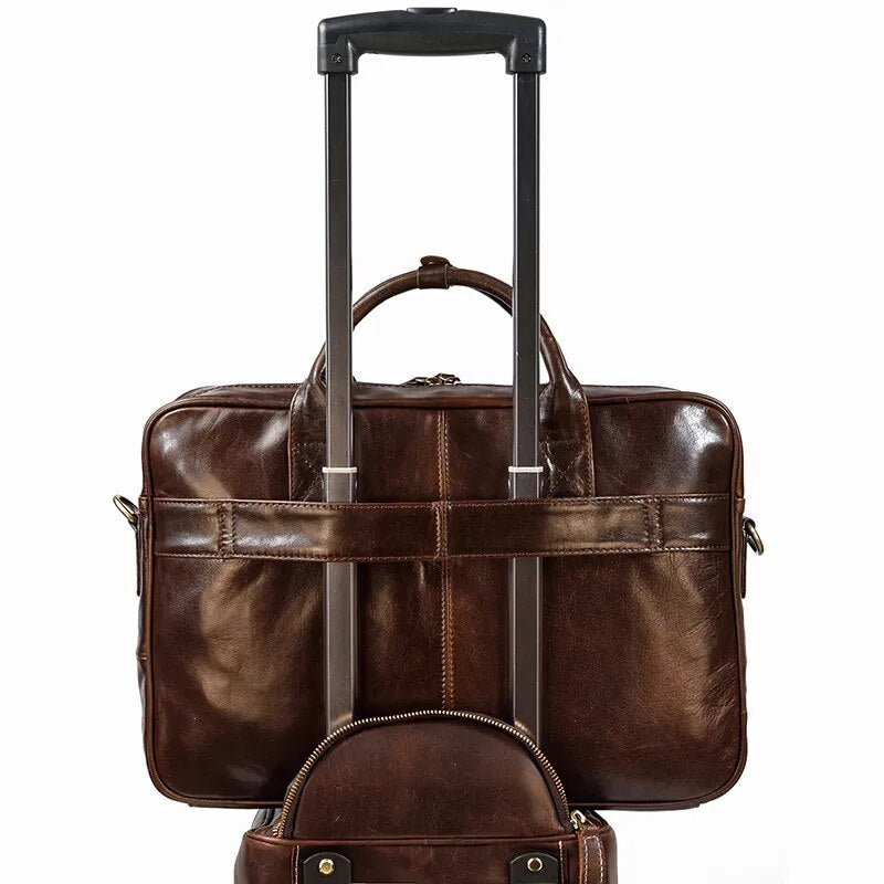STRAVENOR™ Genuine Patent Leather Briefcase