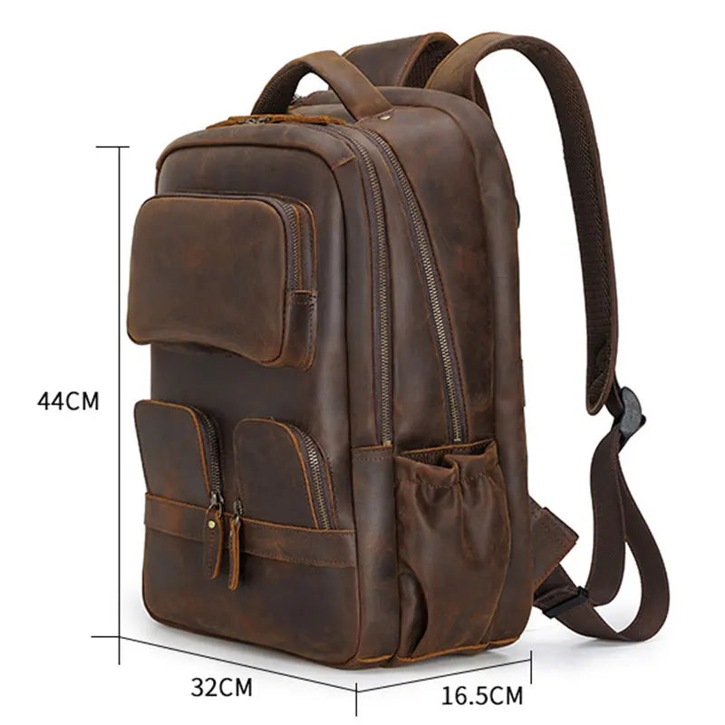 FLAVOR™ Genuine Leather 17" Laptop Backpack