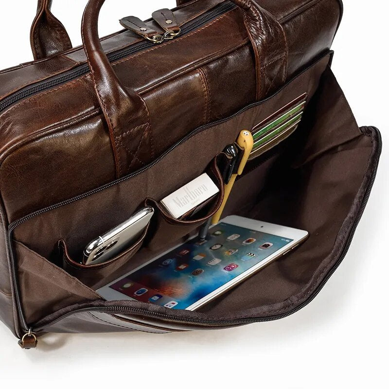 STRAVENOR™ Genuine Patent Leather Briefcase