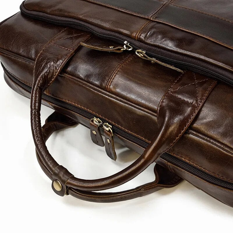 STRAVENOR™ Genuine Patent Leather Briefcase