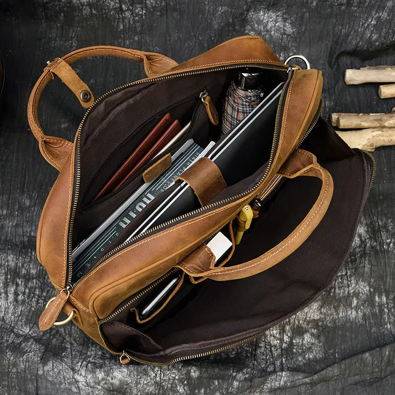 MELVORAN™ Genuine Leather Briefcase