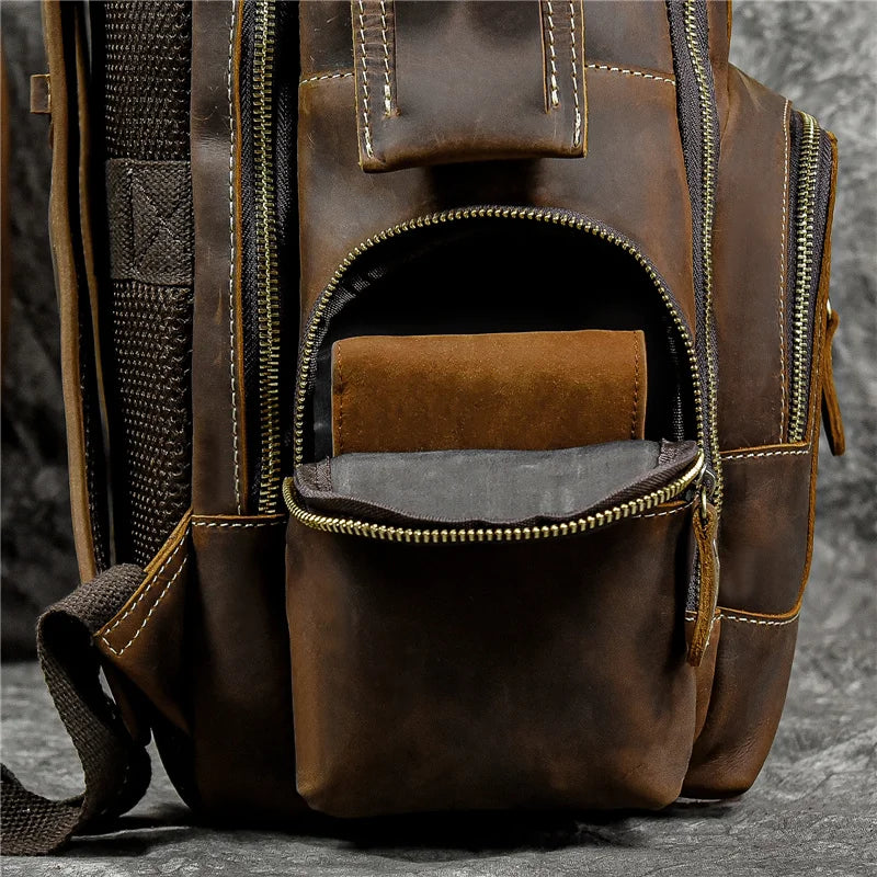 Kaelor™  Retro Leather Multi-Function Backpack