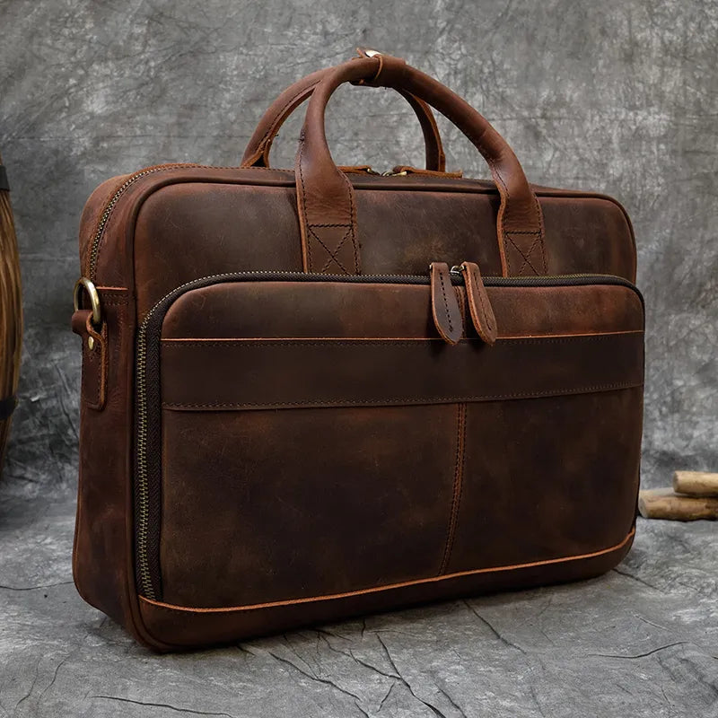 MELVORAN™ Genuine Leather Briefcase