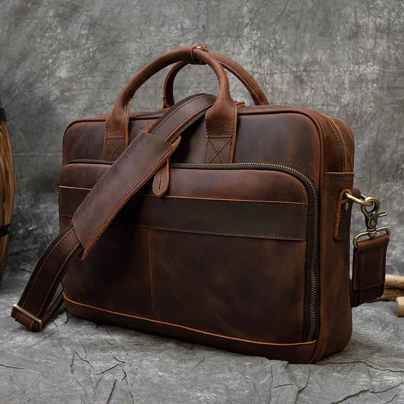 MELVORAN™ Genuine Leather Briefcase