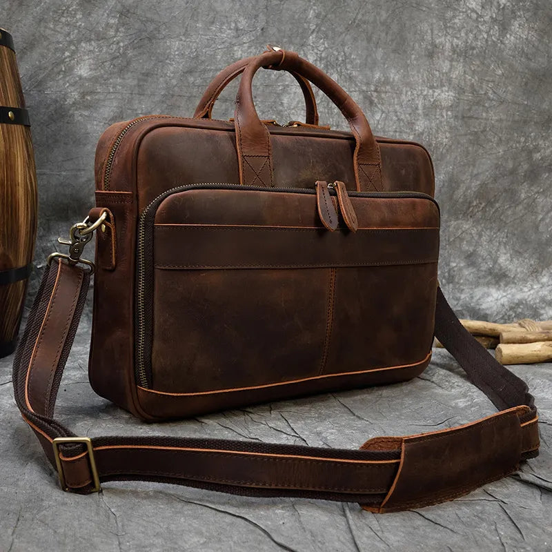 MELVORAN™ Genuine Leather Briefcase