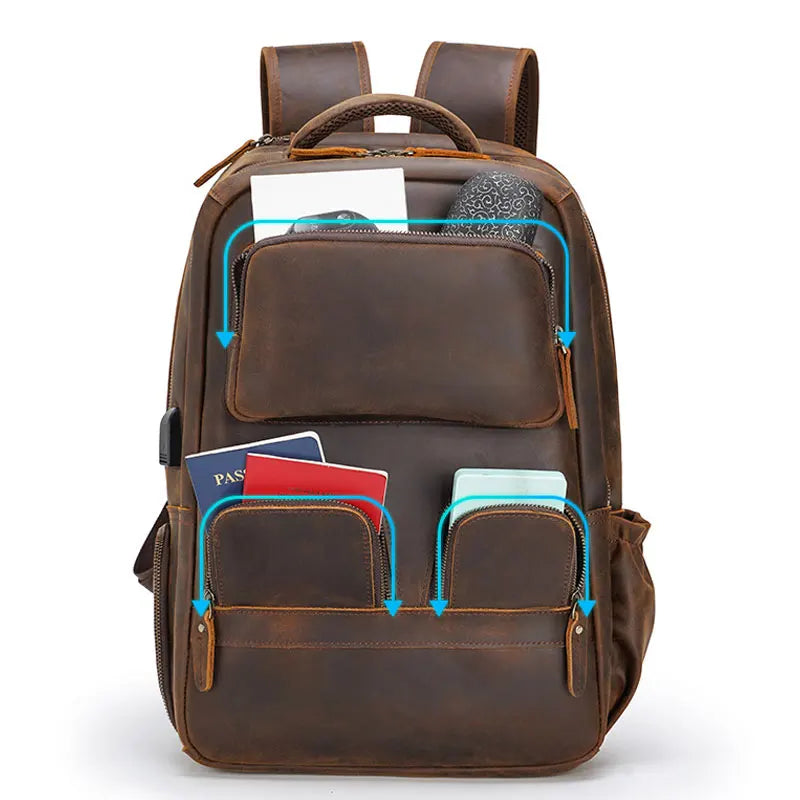 FLAVOR™ Genuine Leather 17" Laptop Backpack