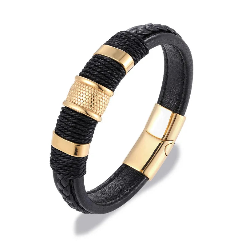Braided leather bracelet