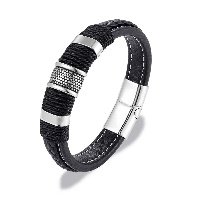 Braided leather bracelet