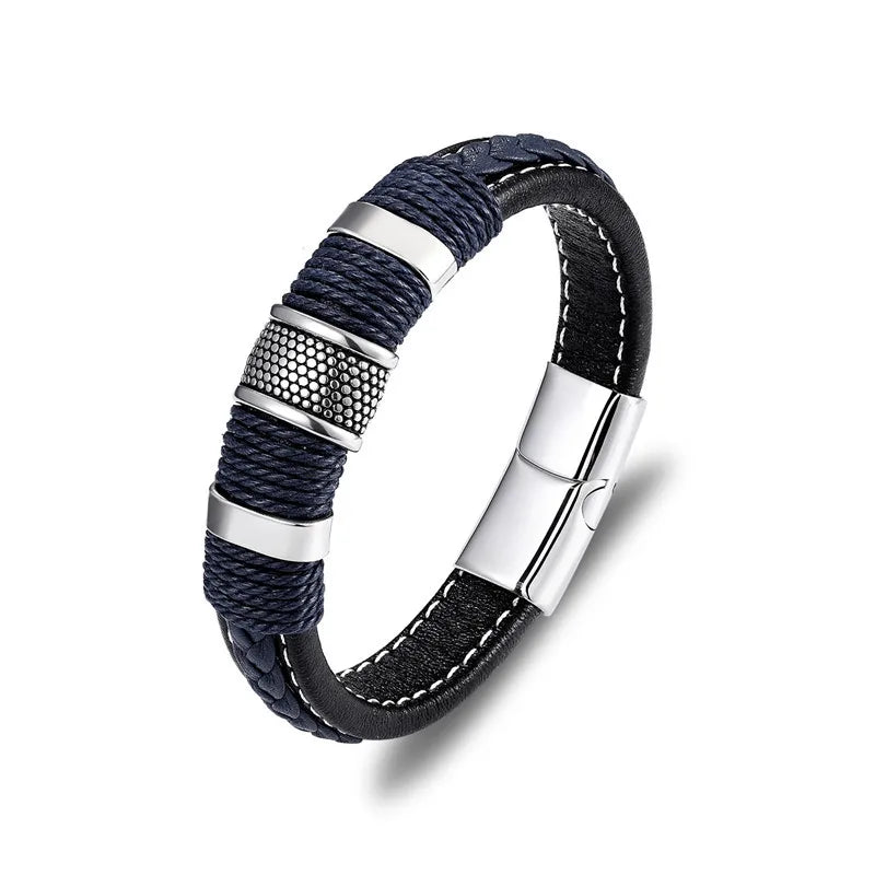 Braided leather bracelet