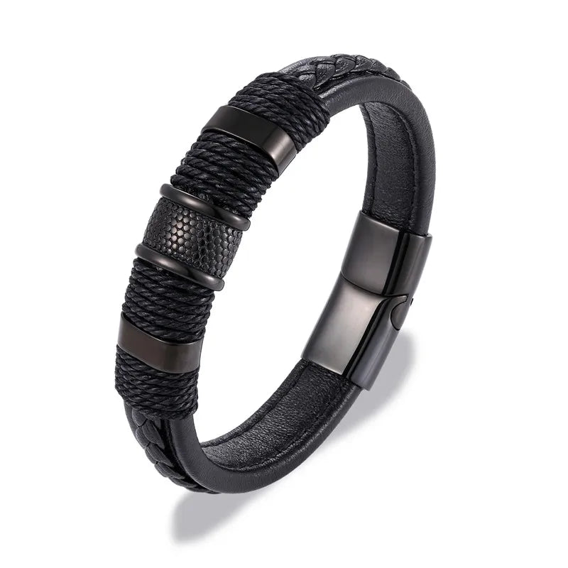 Braided leather bracelet