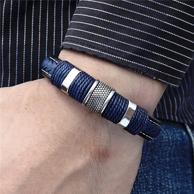 Braided leather bracelet