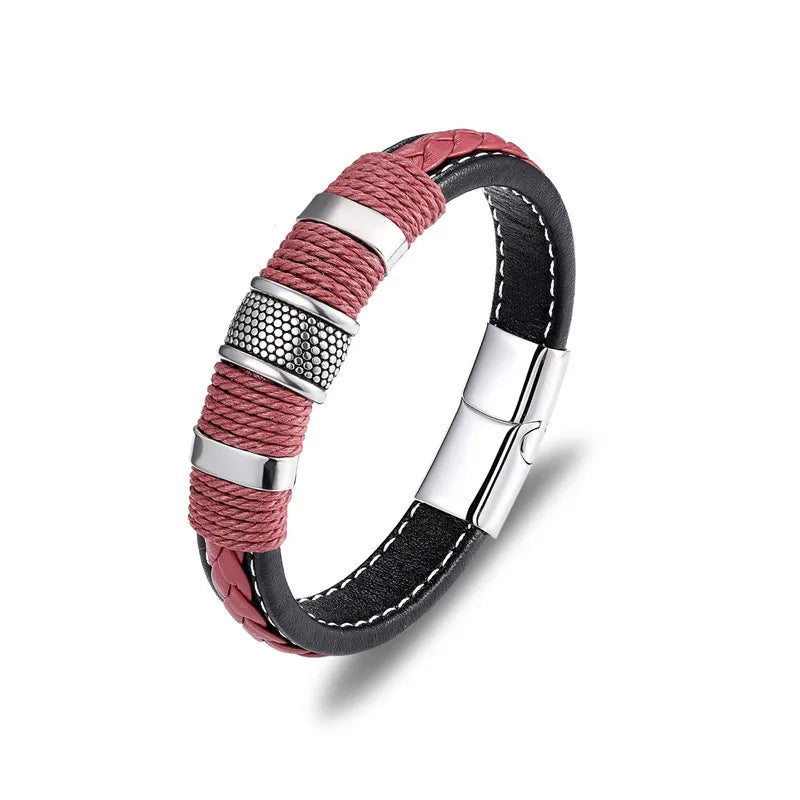 Braided leather bracelet