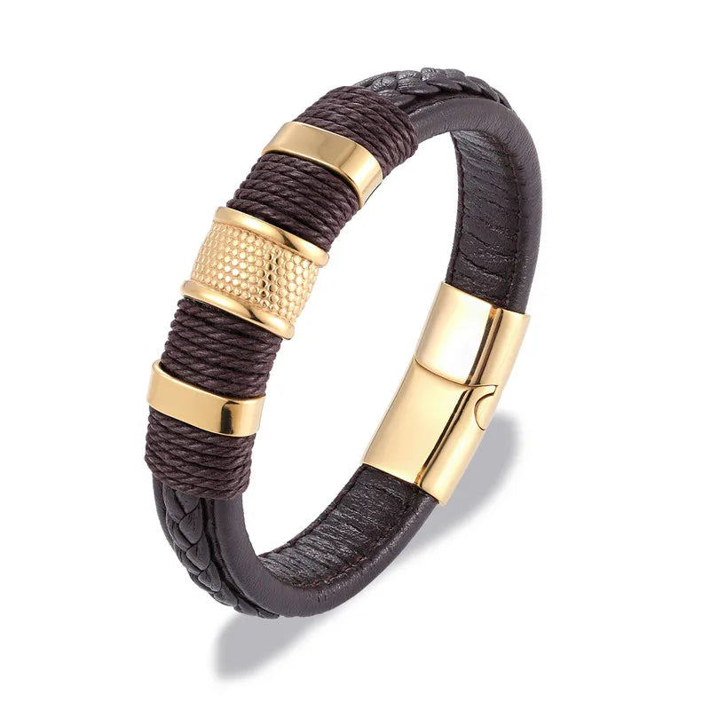 Braided leather bracelet