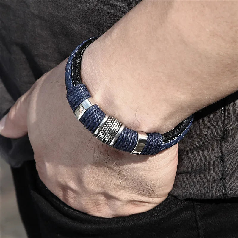 Braided leather bracelet