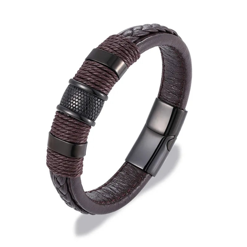 Braided leather bracelet
