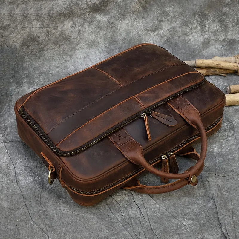 MELVORAN™ Genuine Leather Briefcase