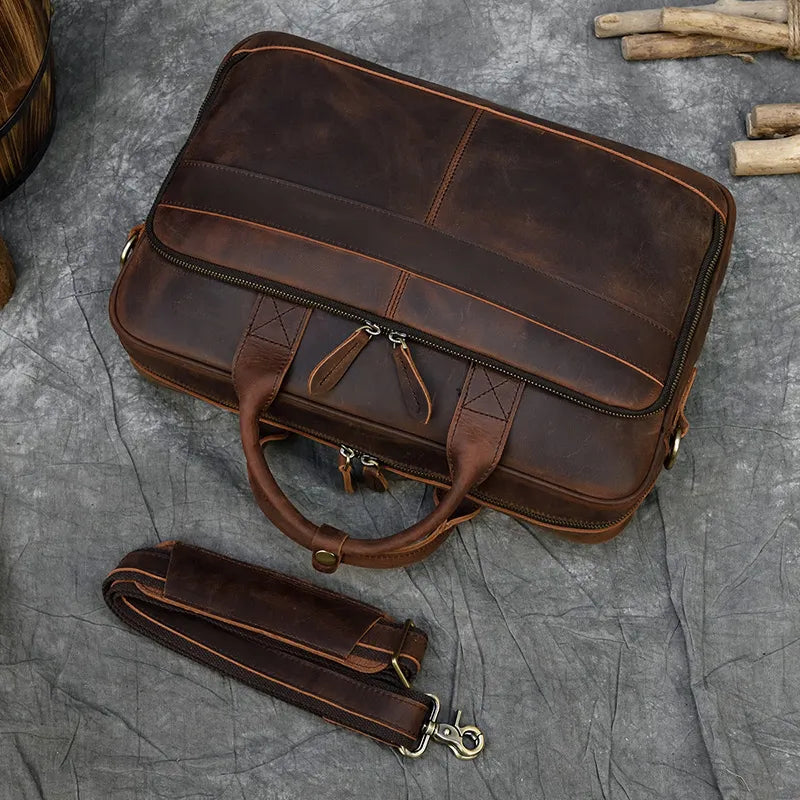 MELVORAN™ Genuine Leather Briefcase