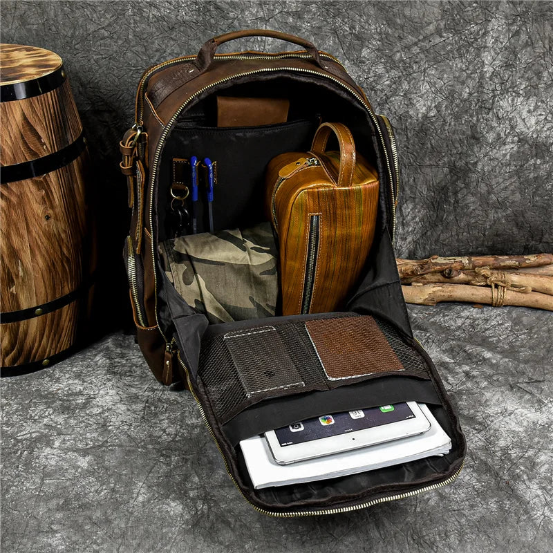 Kaelor™  Retro Leather Multi-Function Backpack