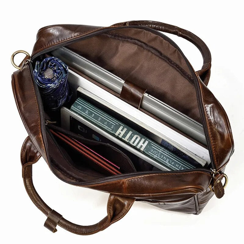 STRAVENOR™ Genuine Patent Leather Briefcase