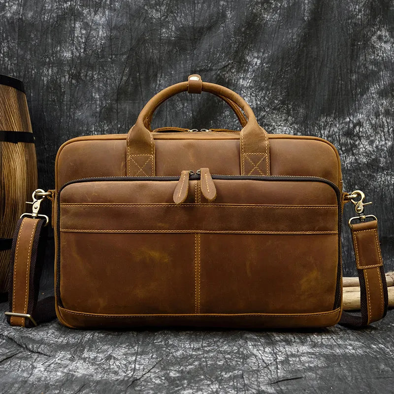 MELVORAN™ Genuine Leather Briefcase