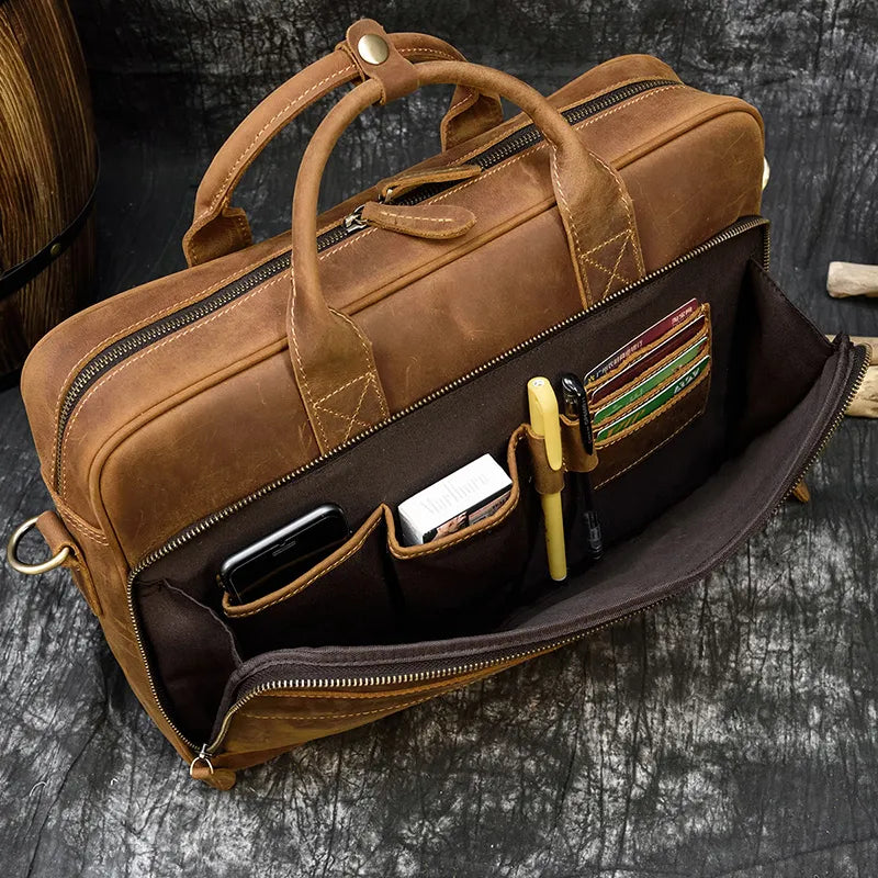 MELVORAN™ Genuine Leather Briefcase