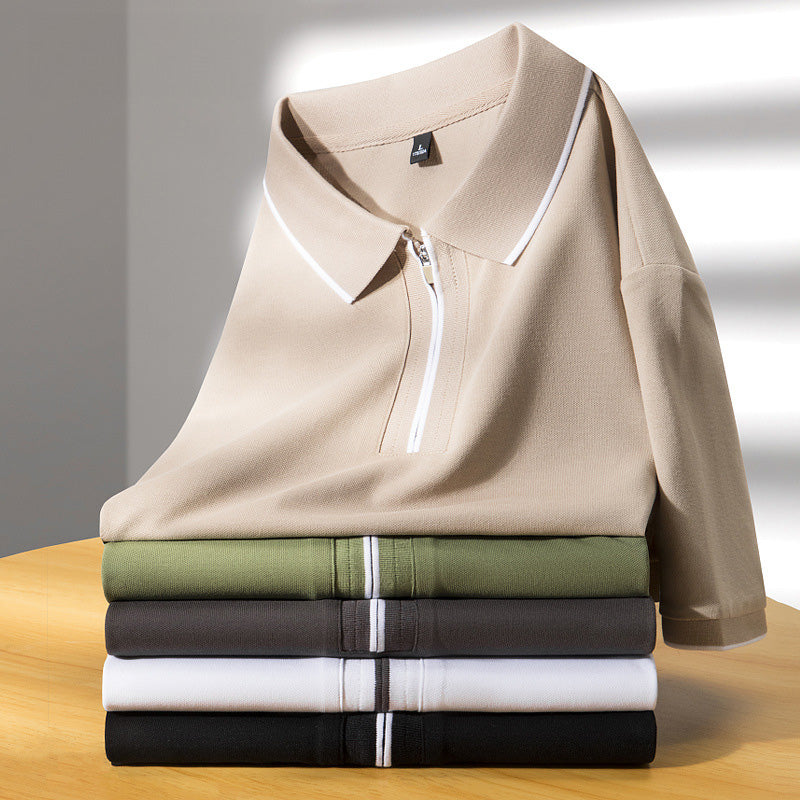 ALBRAY™ cotton and silk polo shirt