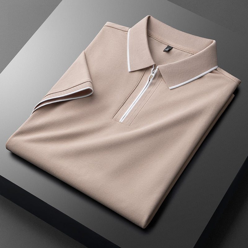 ALBRAY™ cotton and silk polo shirt