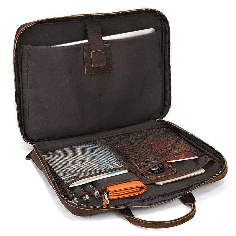 VALCORT™ Men's Genuine Leather Executive Briefcase