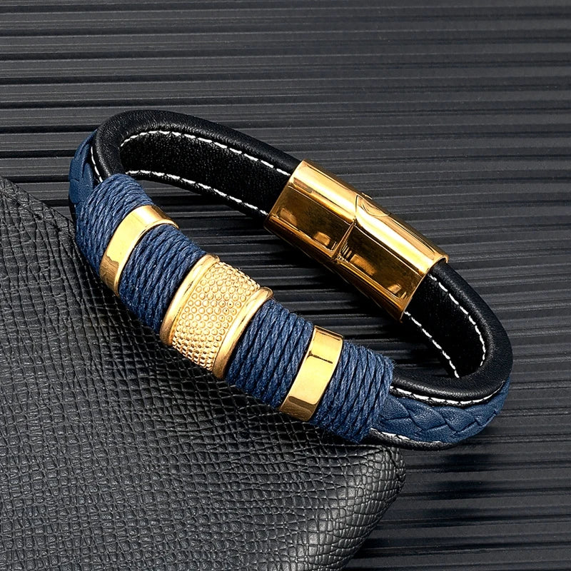 Braided leather bracelet