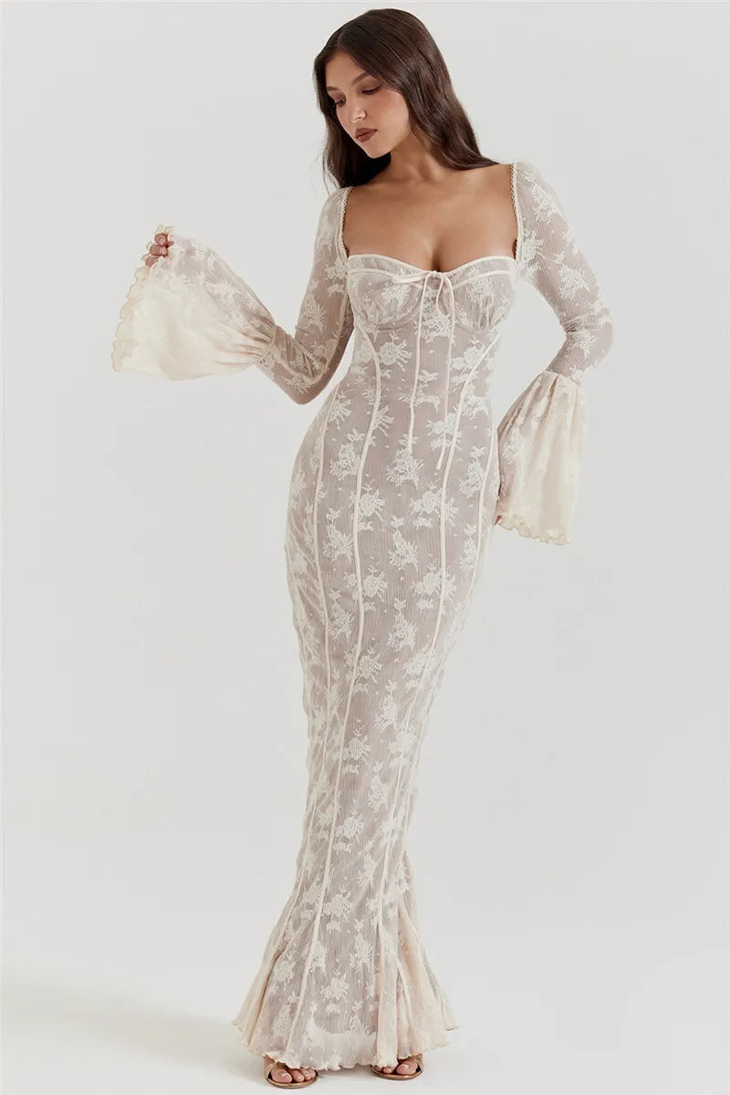 Bodycon Dress with Lace Print