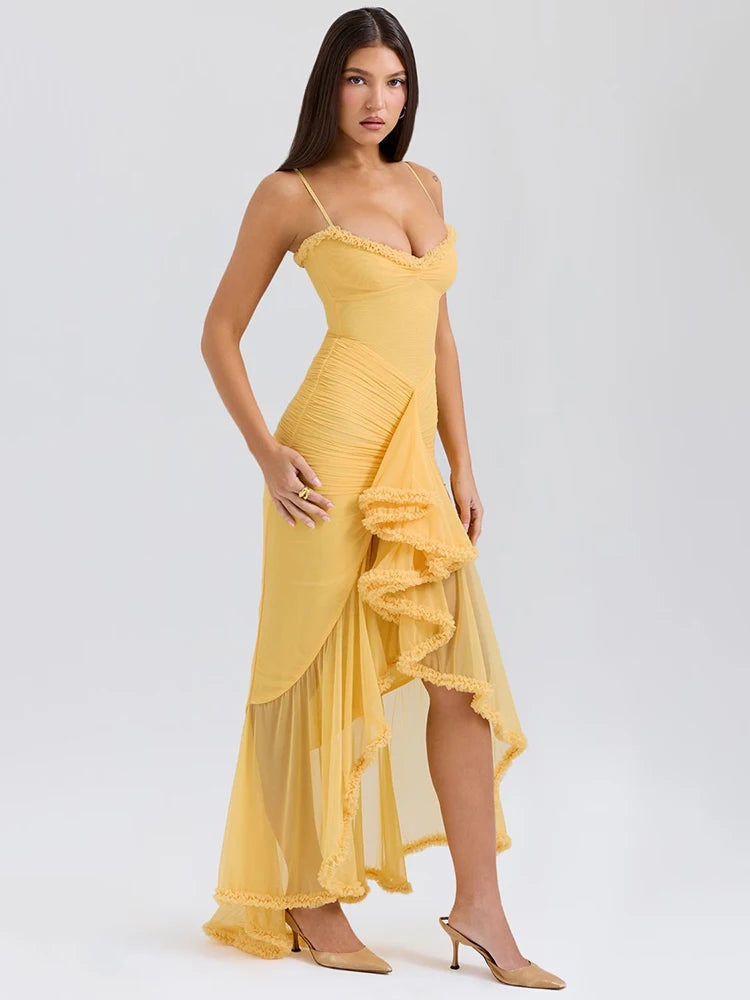 Elindra Night™ Draped Ruffle Maxi Dress