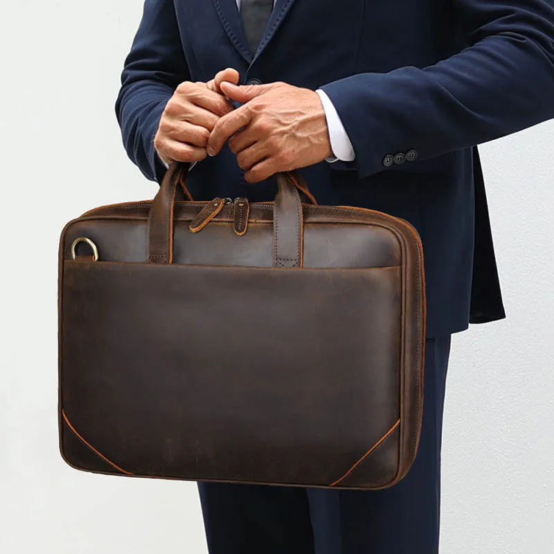 VALCORT™ Men's Genuine Leather Executive Briefcase